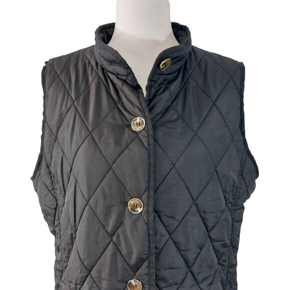 KENNETH COLE! AWESOME SLEEK BLACK QUILTED THERMAL OVERSIZED VEST! SZ L - Picture 4 of 10